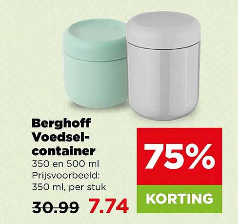Berghoff Voedselcontainer 350 en 500 ml 75% korting
