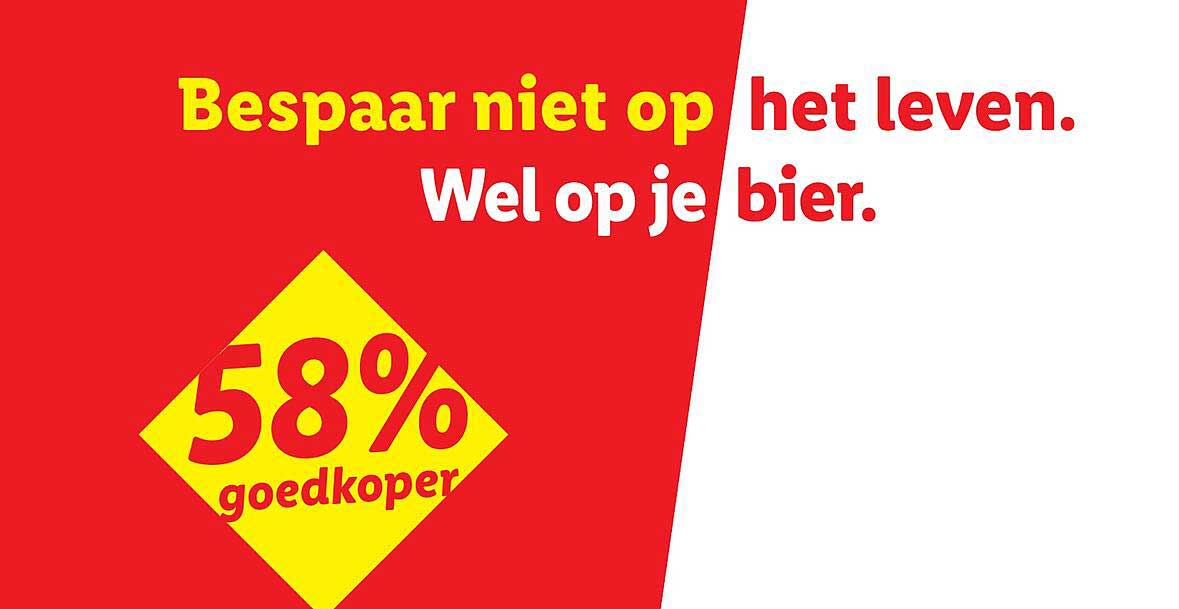 Bespaar niet op het leven. Wel op je bier. 58% goedkoper