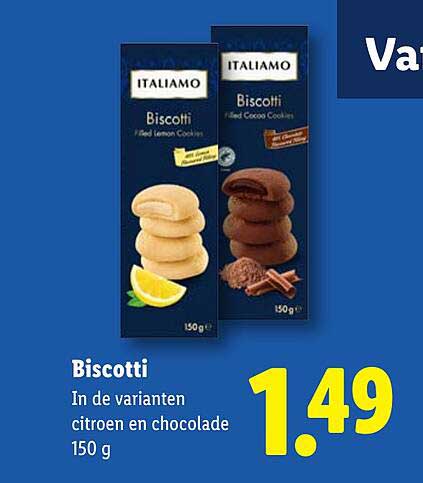 Biscotti In de varianten citroen en chocolade 150 g