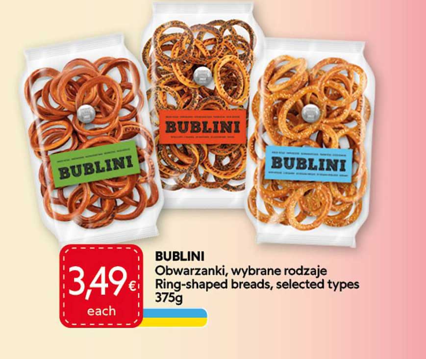 BUBLINI Obwarzanki, wybrane rodzaje Ring-shaped breads, selected types 375g