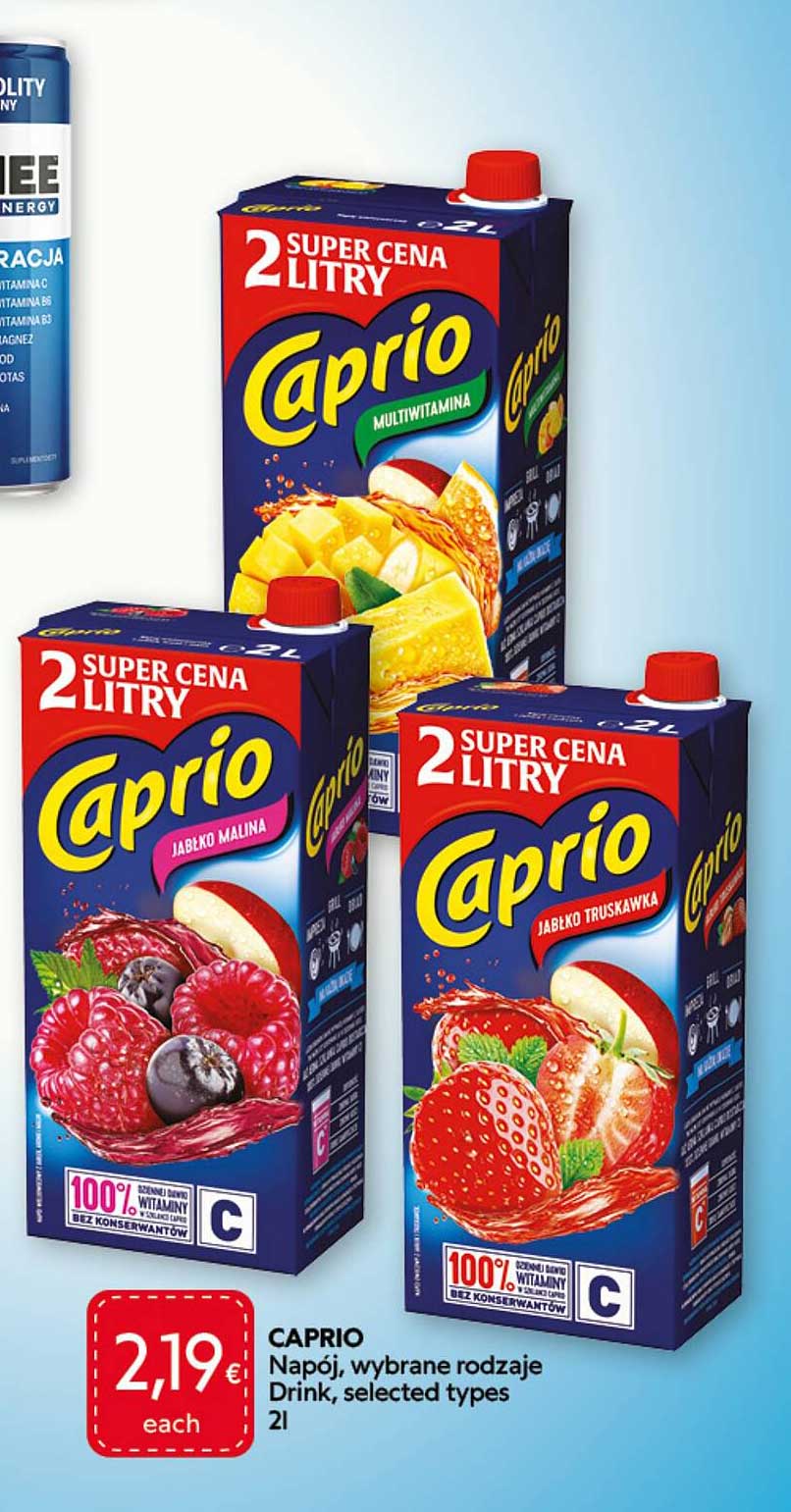 CAPRIO Napój, wybrane rodzaje Drink, selected types 2l
