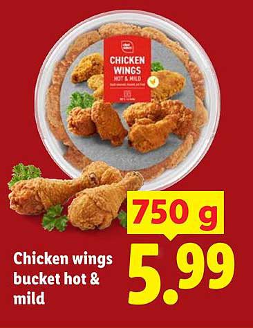 Chicken wings bucket hot & mild