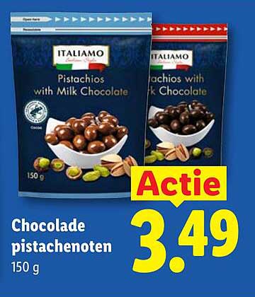 Chocolade pistachenoten 150 g Actie