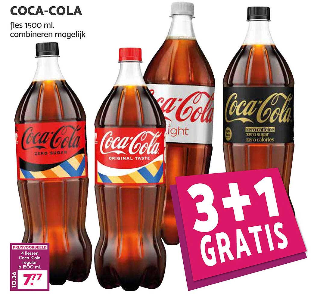 COCA-COLA fles 1500 ml. combineren mogelijk 3+1 GRATIS