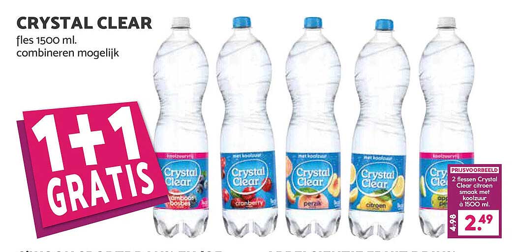 CRYSTAL CLEAR fles 1500 ml. combineren mogelijk 1+1 GRATIS