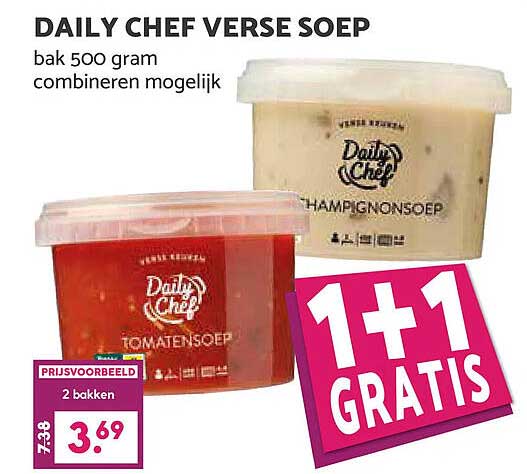 DAILY CHEF VERSE SOEP 1+1 GRATIS