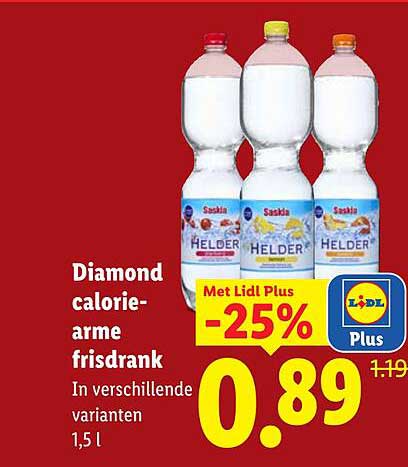 Diamond calorie-arme frisdrank In verschillende varianten 1,5 l