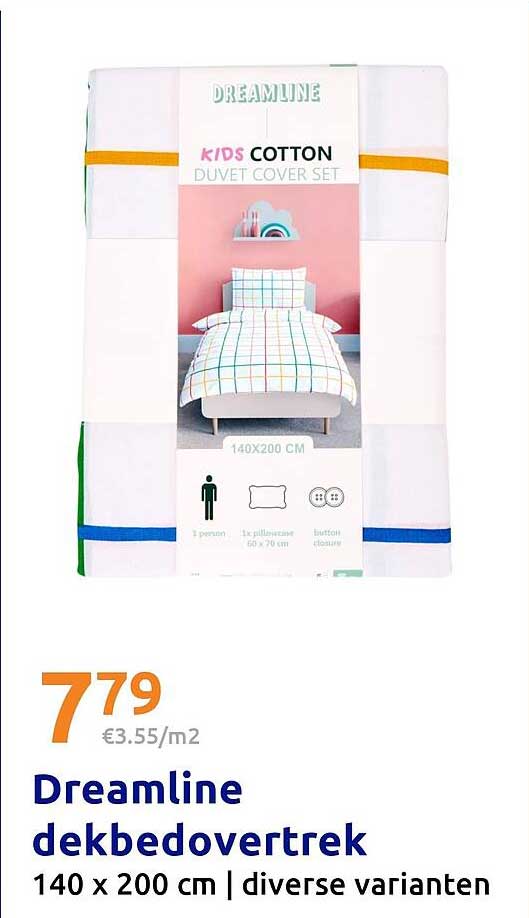 Dreamline dekbedovertrek 140 x 200 cm | diverse varianten