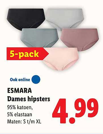 ESMARA Dames hipsters 5-pack