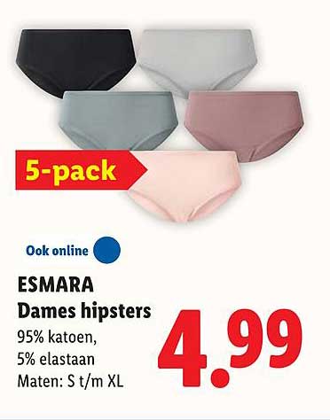 ESMARA Dames hipsters 5-pack