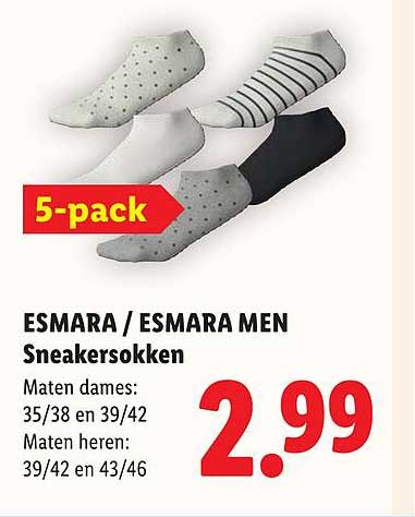 ESMARA / ESMARA MEN Sneakersokken 5-pack