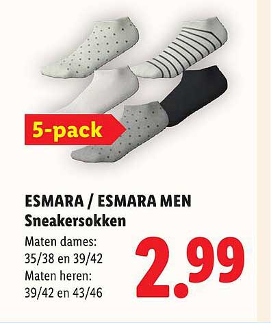 ESMARA / ESMARA MEN Sneakersokken 5-pack