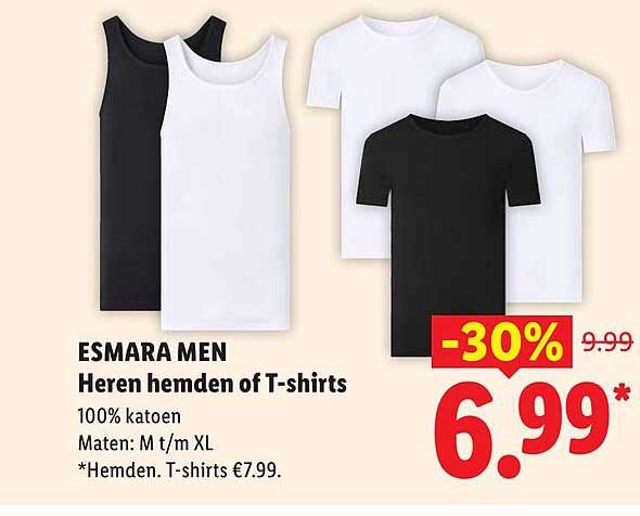 ESMARA MEN Heren hemden of T-shirts -30%