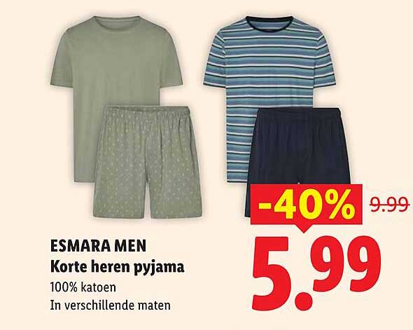 ESMARA MEN Korte heren pyjama -40%