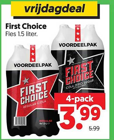 First Choice Fles 1.5 liter. 4-pack