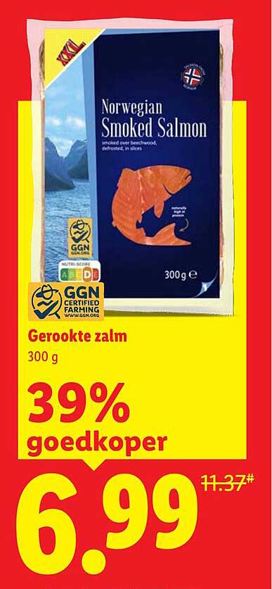 Gerookte zalm 300 g 39% goedkoper