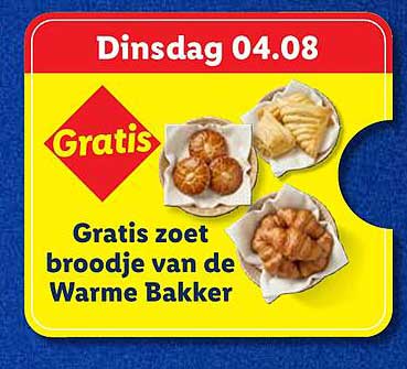 Gratis zoet broodje van de Warme Bakker