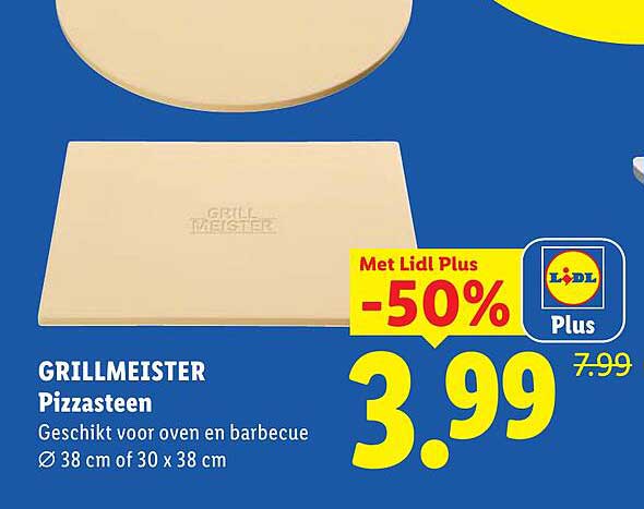 GRILLMEISTER Pizzasteen Met Lidl Plus -50%