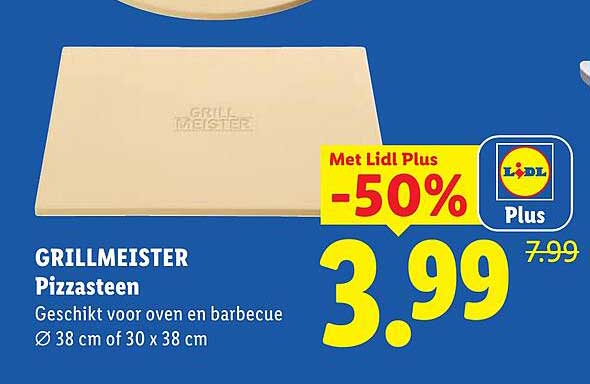 GRILLMEISTER Pizzasteen Met Lidl Plus -50%