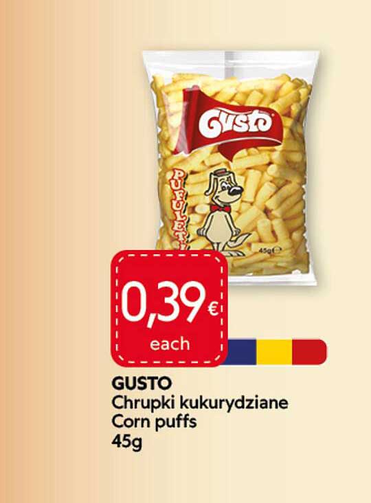GUSTO Chrupki kukurydziane Corn puffs 45g