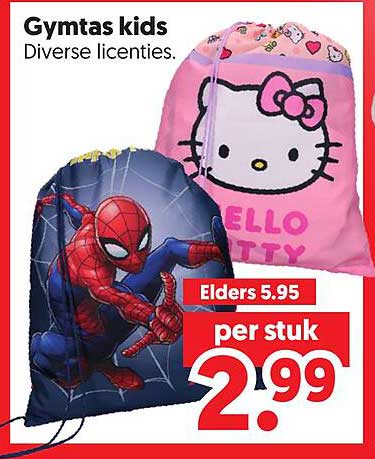 Gymtas kids Diverse licenties.