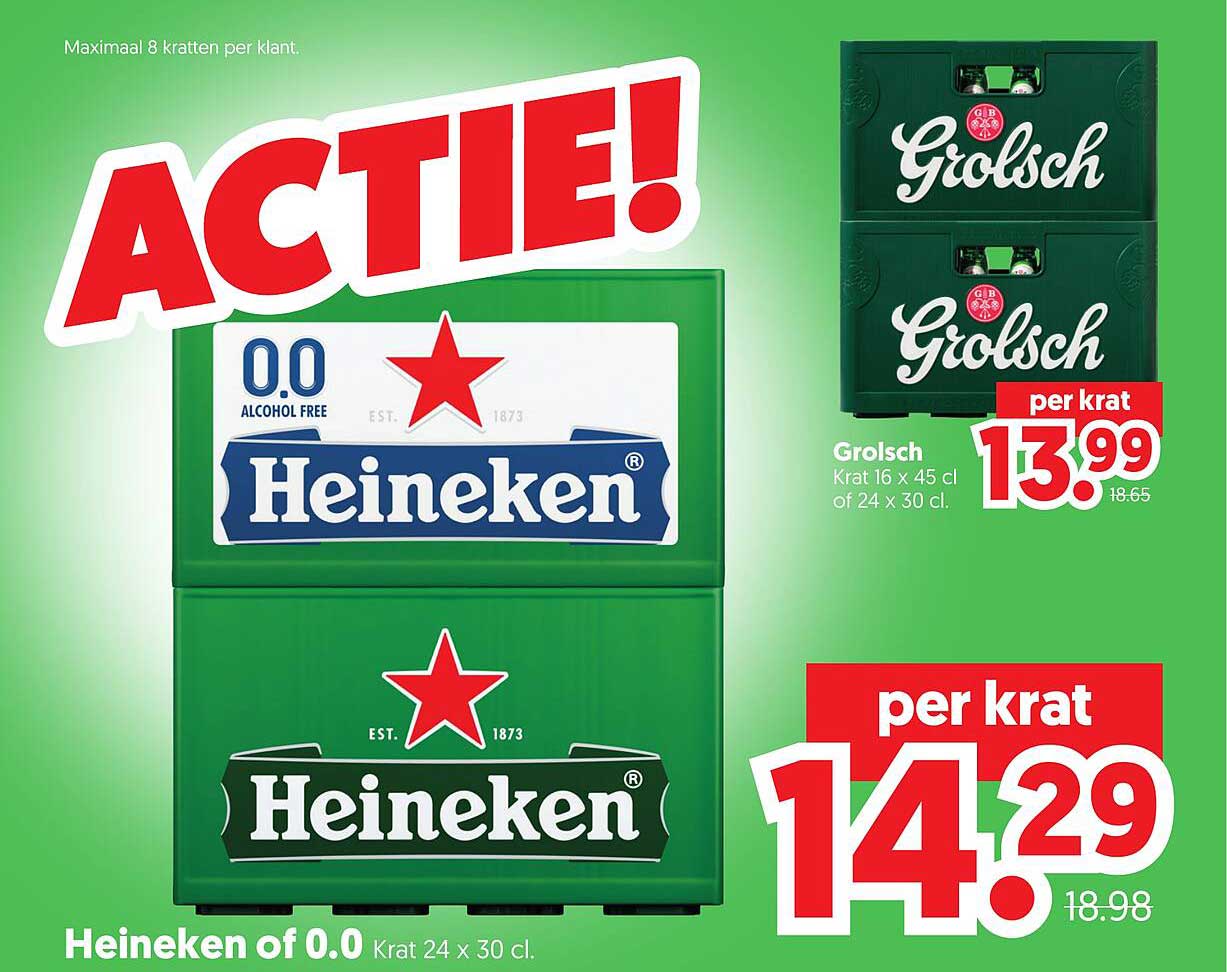 Heineken of 0.0 Krat 24 x 30 cl.