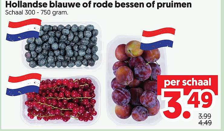 Hollandse blauwe of rode bessen of pruimen