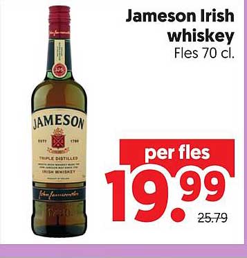 Jameson Irish whiskey Fles 70 cl.
