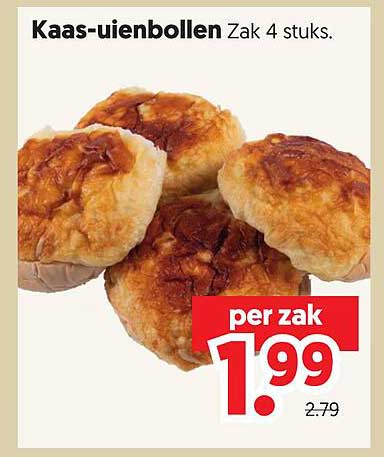 Kaas-uienbollen Zak 4 stuks.