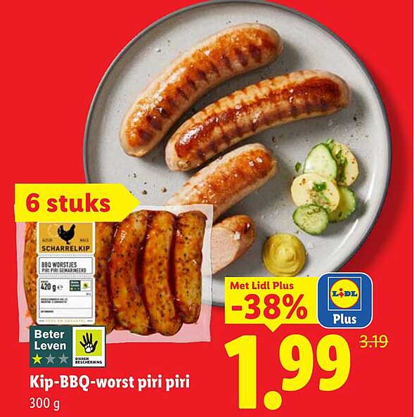 Kip-BBQ-worst piri piri 300 g