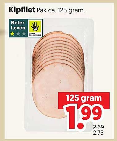 Kipfilet Pak ca. 125 gram.