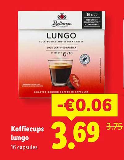Koffiecups lungo 16 capsules