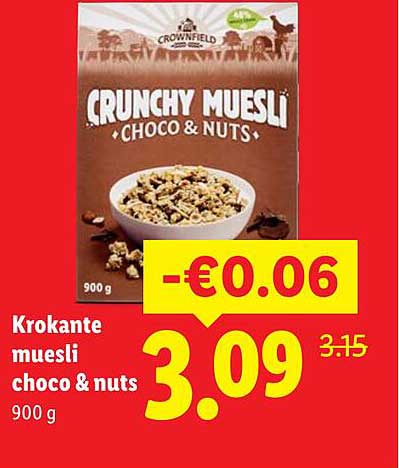 Krokante muesli choco & nuts 900 g