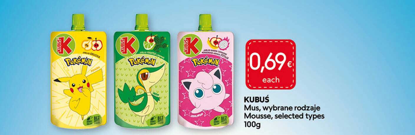 KUBUŚ Mus, wybrane rodzaje Mousse, selected types 100g