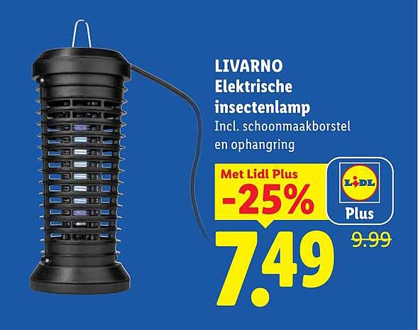 LIVARNO Elektrische insectenlamp Incl. schoonmaakborstel en ophanging Met Lidl Plus -25%