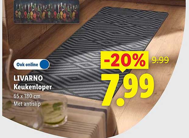LIVARNO Keukenloper 65 x 180 cm Met antislip -20%