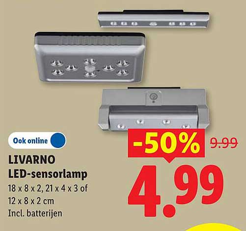 LIVARNO LED-sensorlamp -50%