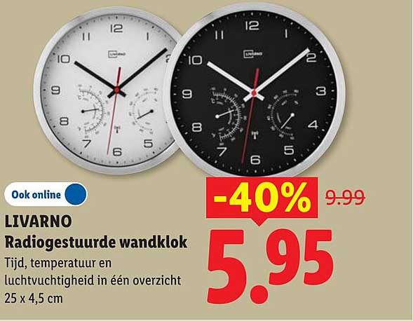 LIVARNO Radiogestuurde wandklok