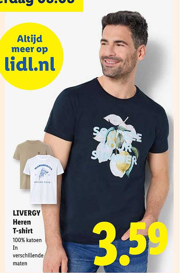 LIVERGY Heren T-shirt 100% katoen In verschillende maten