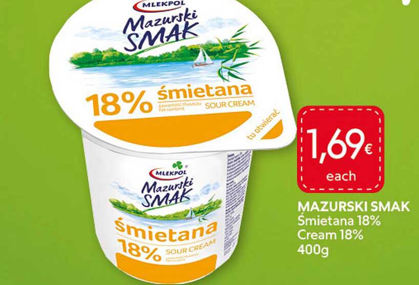 MAZURSKI SMAK Śmietana 18% Cream 18% 400g