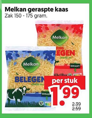Melkan geraspte kaas