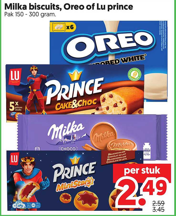 Milka biscuits, Oreo of Lu prince