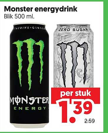 Monster energydrink Blik 500 ml.