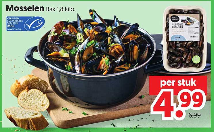 Mosselen Bak 1,8 kilo.