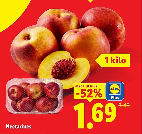 Nectarines 1 kilo Met Lidl Plus -52%