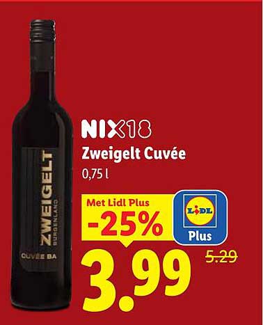 NIX18 Zweigelt Cuvée 0,75 l Met Lidl Plus -25%