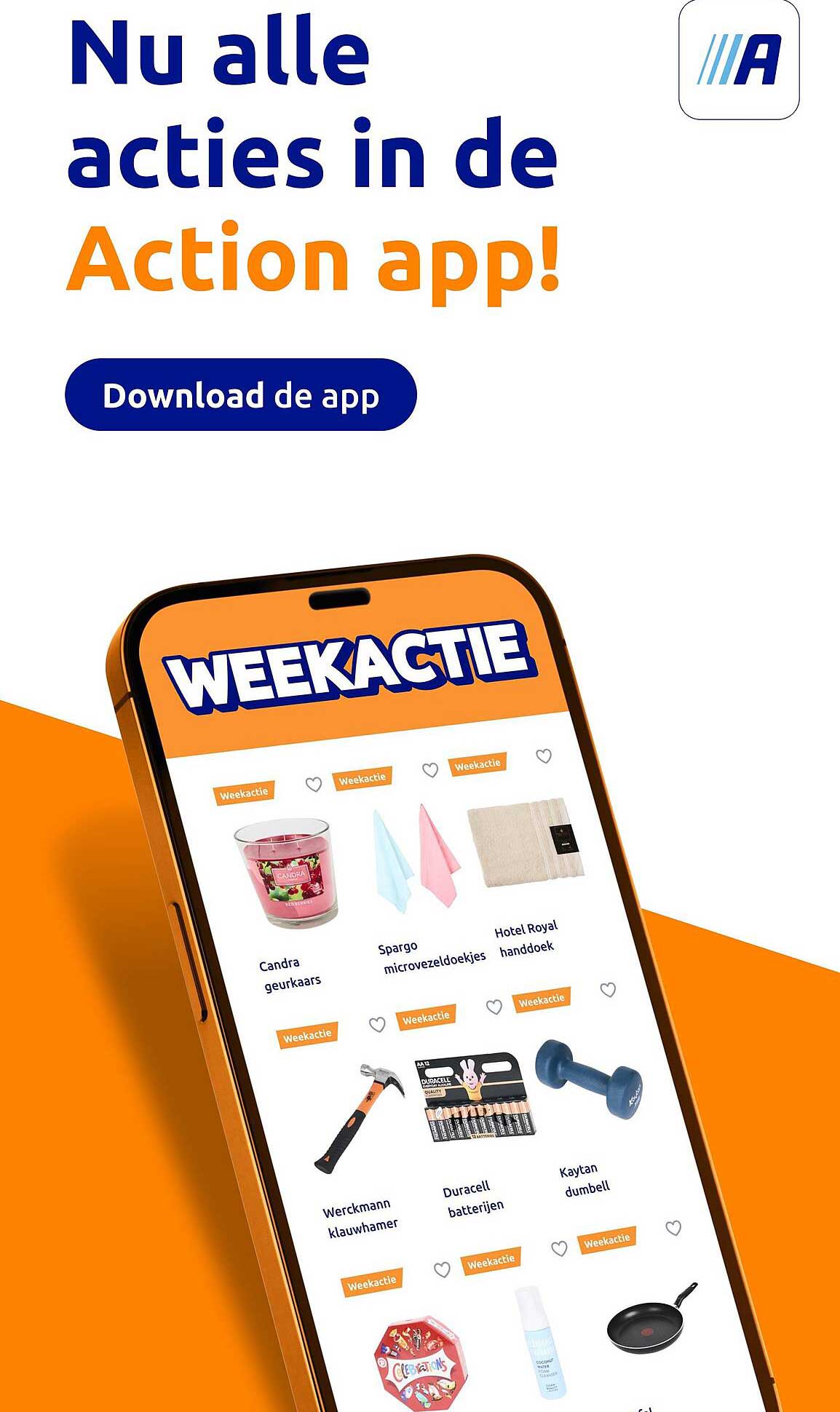Nu alle acties in de Action app! Download de app