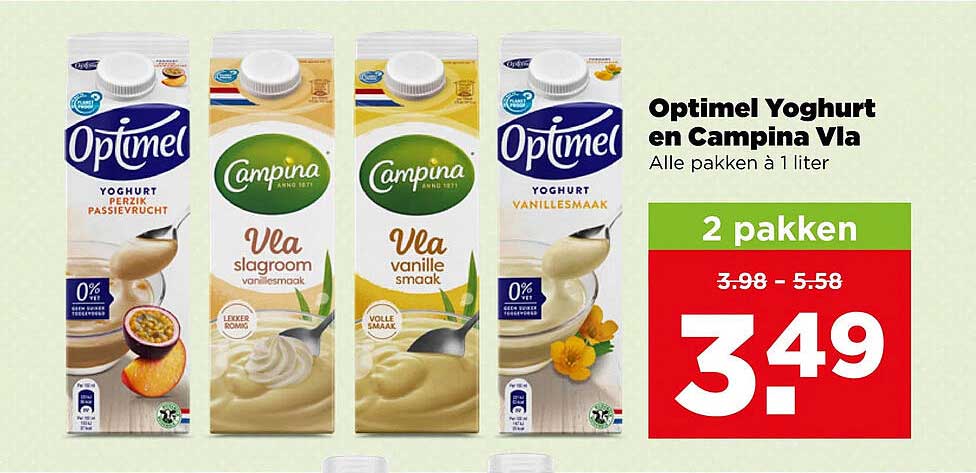 Optimel Yoghurt en Campina Vea