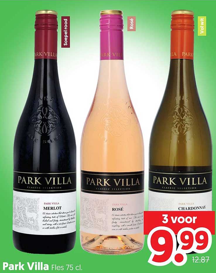 Park Villa Fles 75 cl. 3 voor 9,99