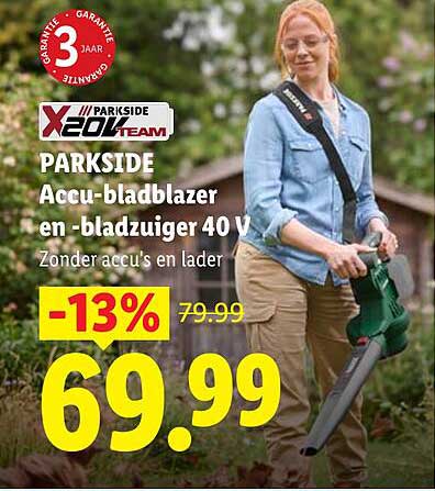 PARKSIDE Accu-bladblazer en -bladuiger 40 V Zonder accu's en lader -13%